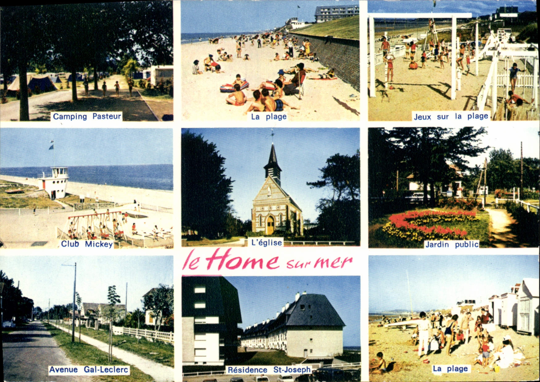 Le Home-sur-Mer — vue panoramique avec camping, plage, église et jardins — Lumicap