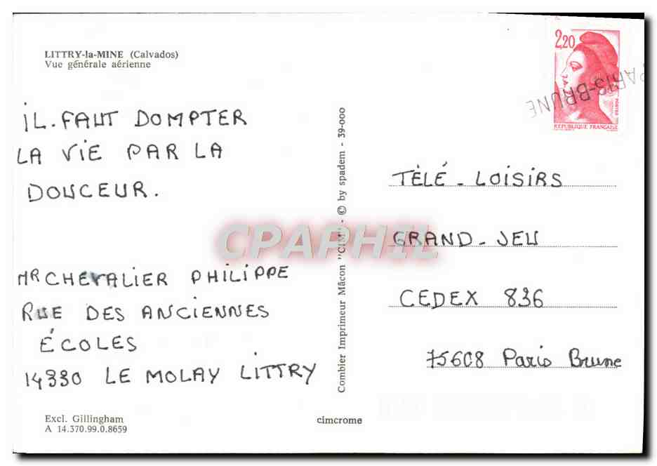 CPM Littry la Mine Vue Generale Aerienne — Rückseite