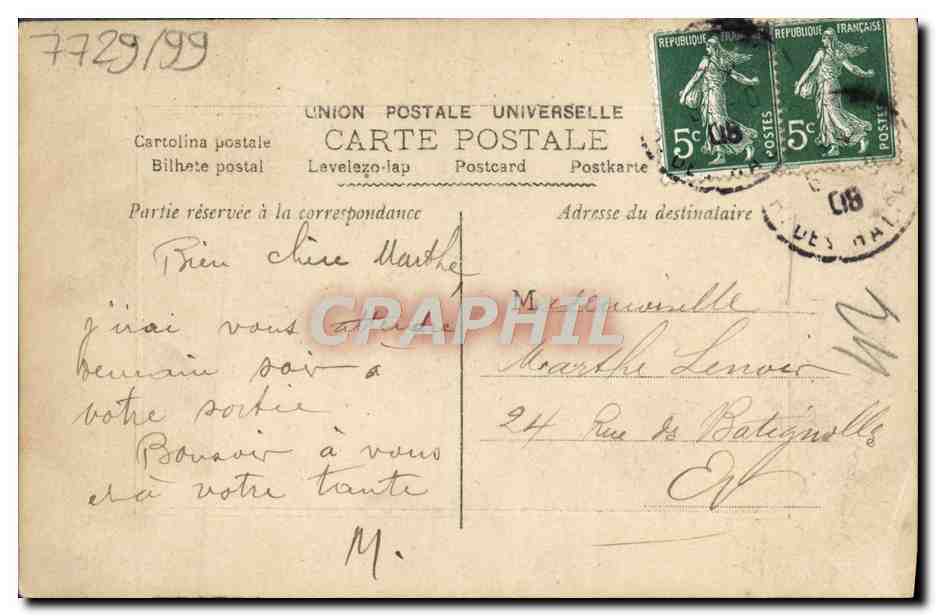 CPA Petit etang  — Verso
