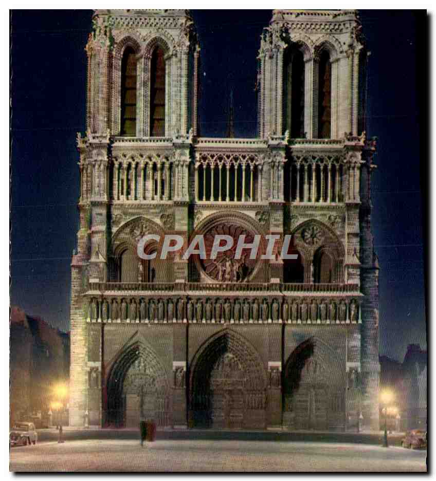 Notre-Dame de Paris — vue nocturne — CPAPHIL