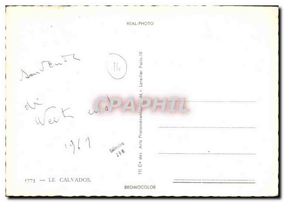 Calvados — Carte postale panoramique avec carte du département — éditeur JRM — Rückseite