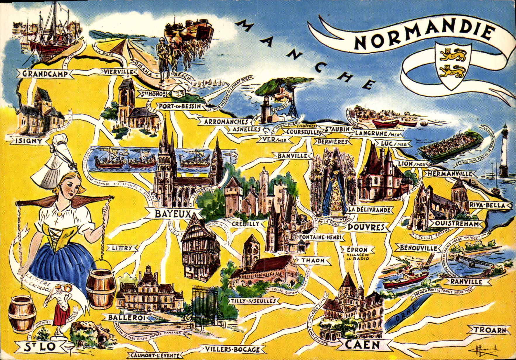 Normandie — Carte postale touristique — Éditeur Artaud Frères, série 2