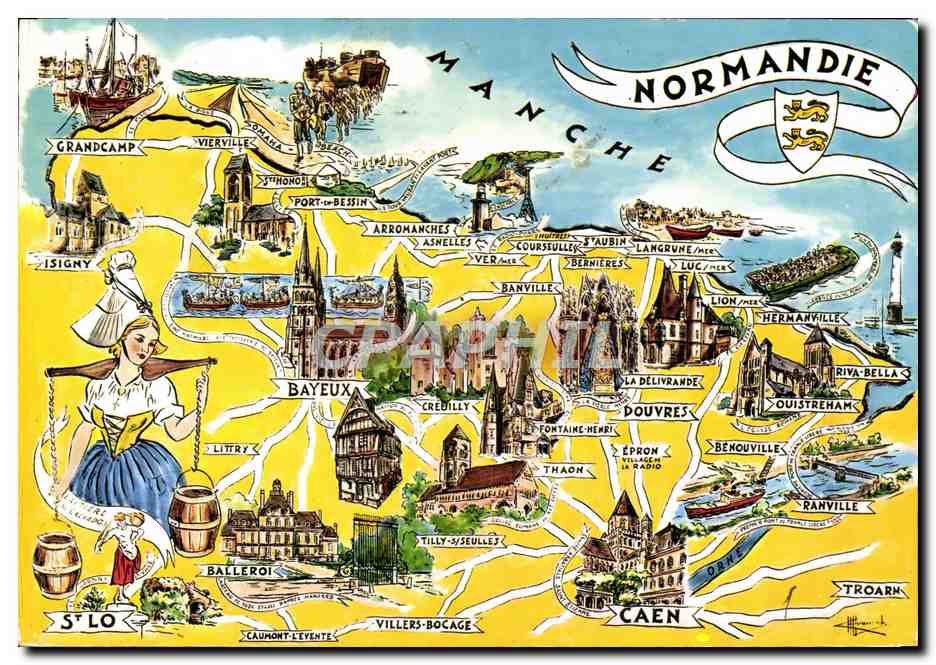 CPM Les Provinces Francaises Normandie St Lo Caen Douvres Bayeux