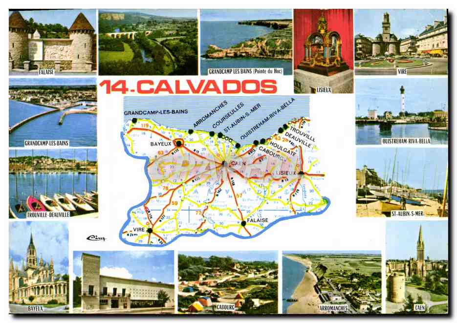 CPM Calvados Falaise Grancamp Vire Trouville St Aubin sur Mer Bayeux 