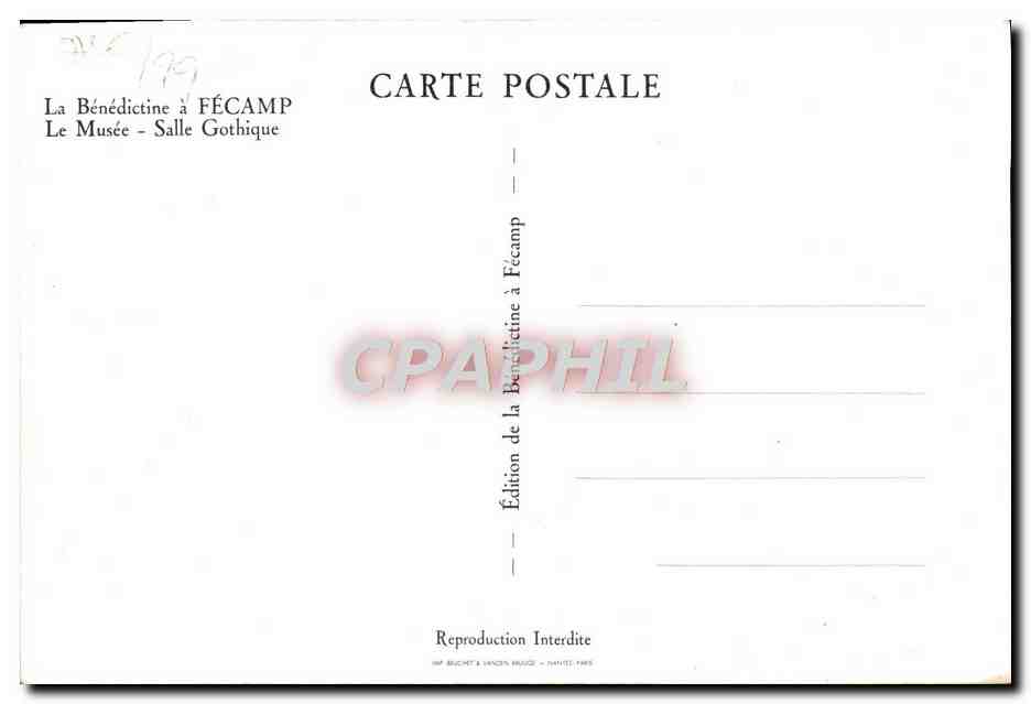 CPM La Benedictine a Fecamp Le Musee Salle Gothique — Rückseite
