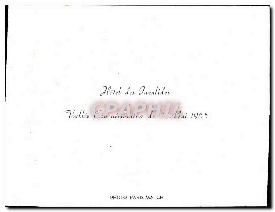 CPM Paris Hotel des Invalides 7 mai 1965 — Verso