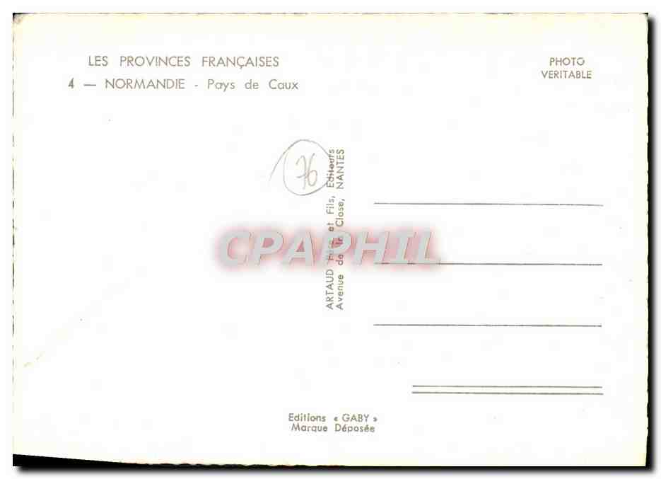 CPM Les Provinces Francaises Normandie Pays de Caux — Rückseite