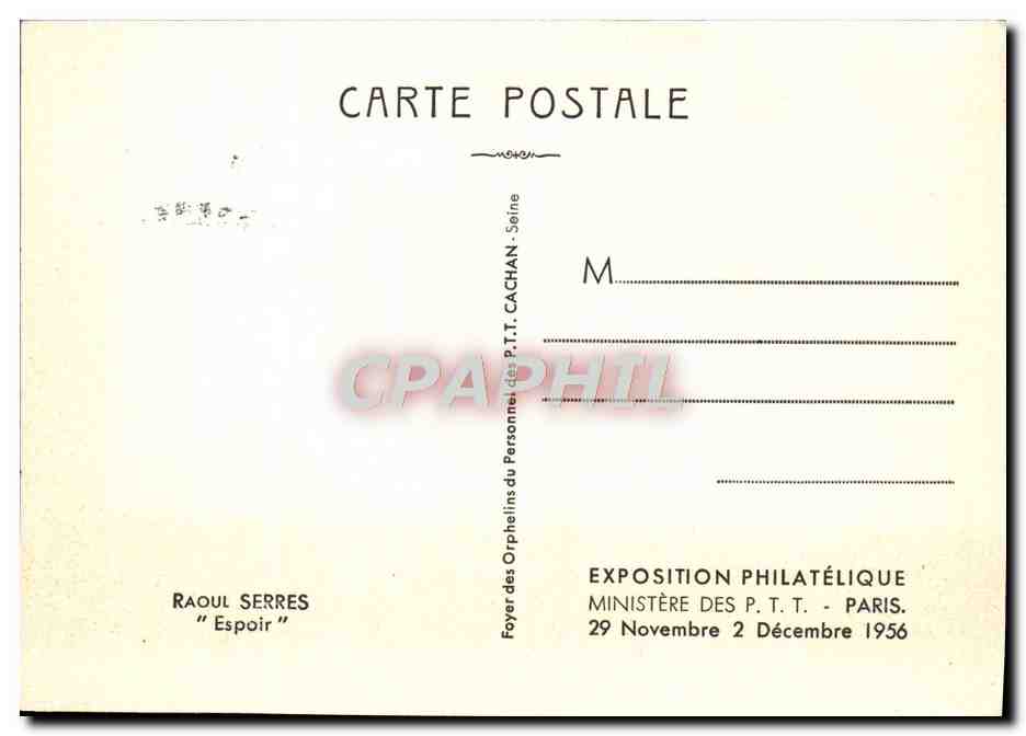 CPM Orphelins Des PTT Creation du Foyer feminin enfants  — Verso