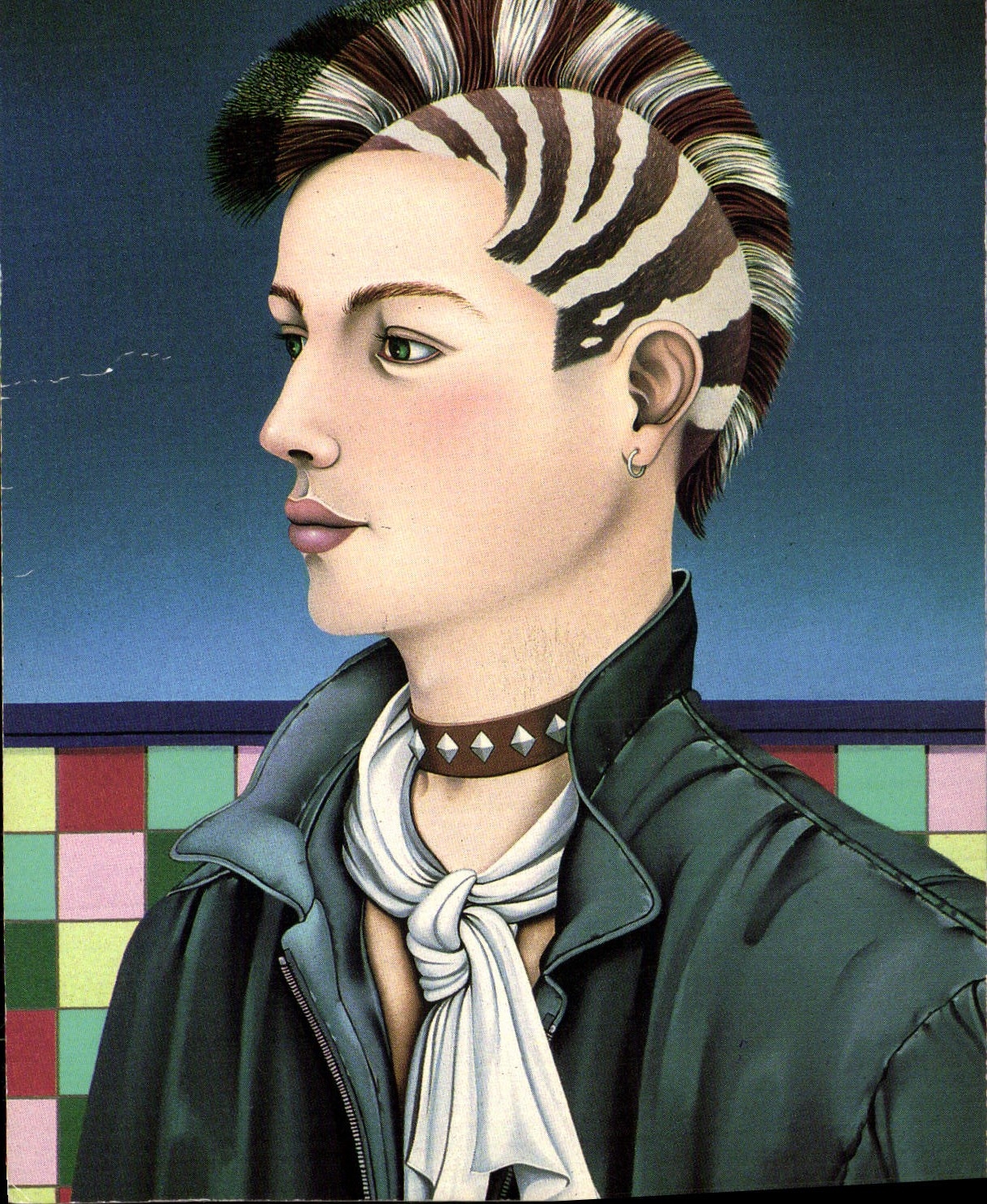 Jeune homme à la mèche zèbre — style punk — collection particulière Michel Plaisir