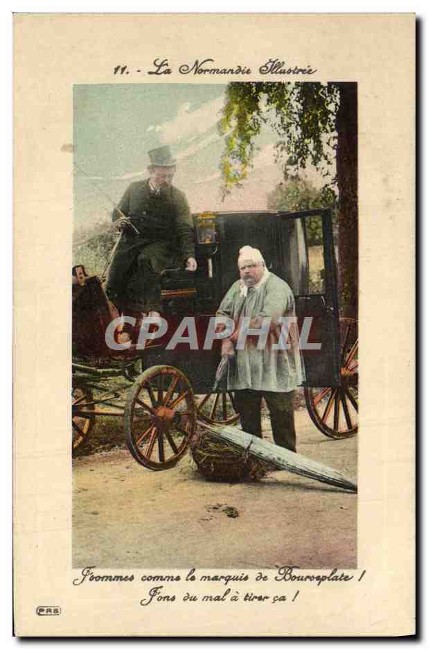 CPA La Normandie Illustree Fiacre Cheval Folklore Marquis de bourseplate 