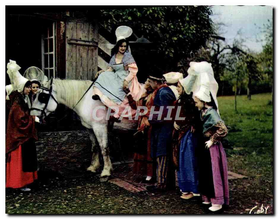 CPM Folklore De France La Normandie Apres La Visite Les Adieux Cheval 