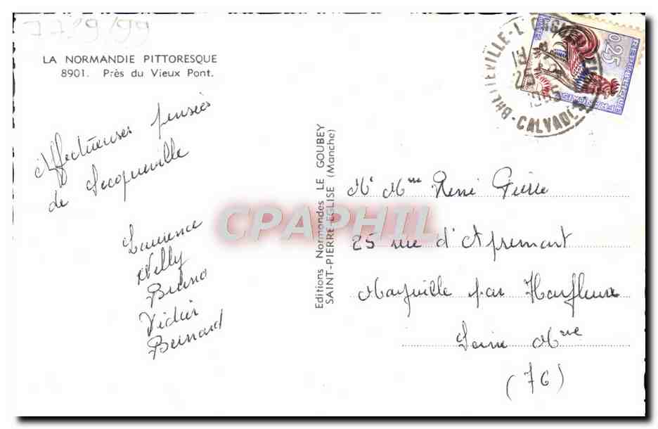 CPM La Normandie Pittoresque Pres Du Vieux Pont — Rückseite