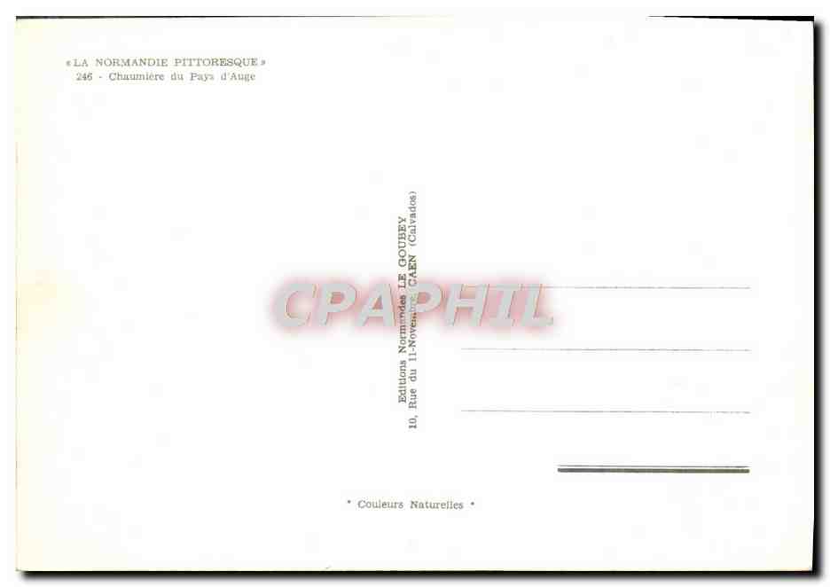 CPM Normandie Chaumiere en pays d'Auge — Verso
