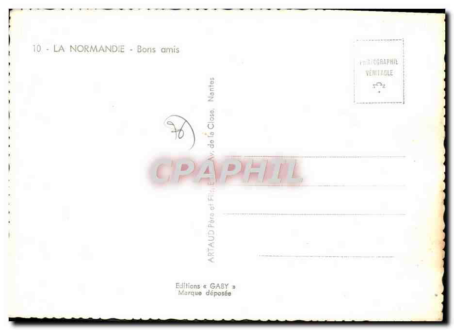 CPM De Normandie Bons Amis Enfants Ane Mule Vaches — Back