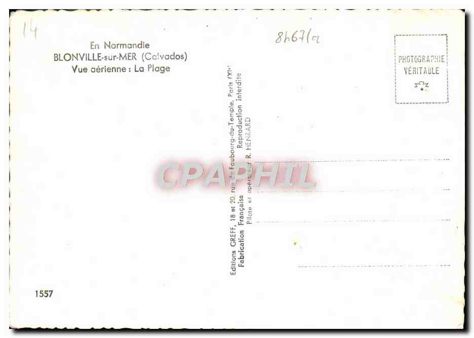 Blonville-sur-Mer (Calvados) — Vue aérienne : La Plage — Photographie de Y. Greff — Rückseite