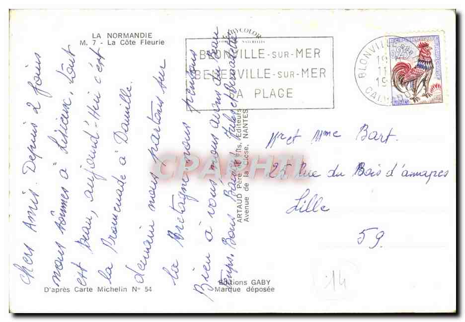 CPM Normandie La Cote Fleurie Deauville Lisieux Honfleur  — Verso