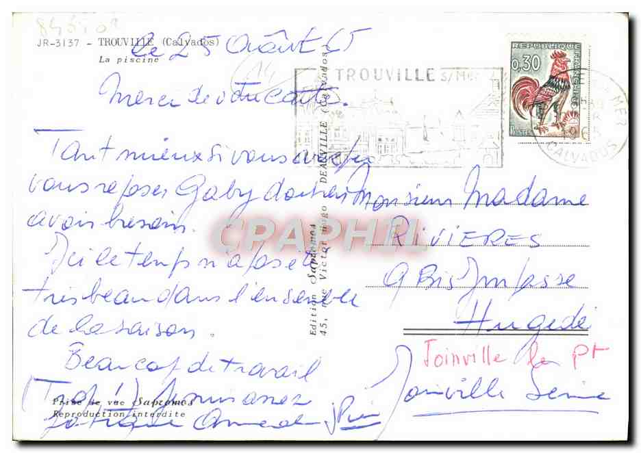 CPM Trouville La Piscine — Back