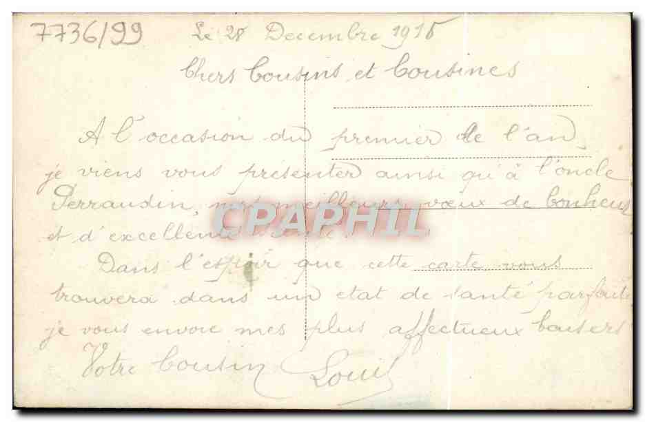 CPA Fantaisie Bonne Annee — Rückseite