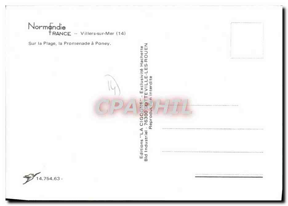 Promenade sur la plage à Villers-sur-Mer — Éditions 'LA CIGOGNE' — n° 14.754.63 — Reverso
