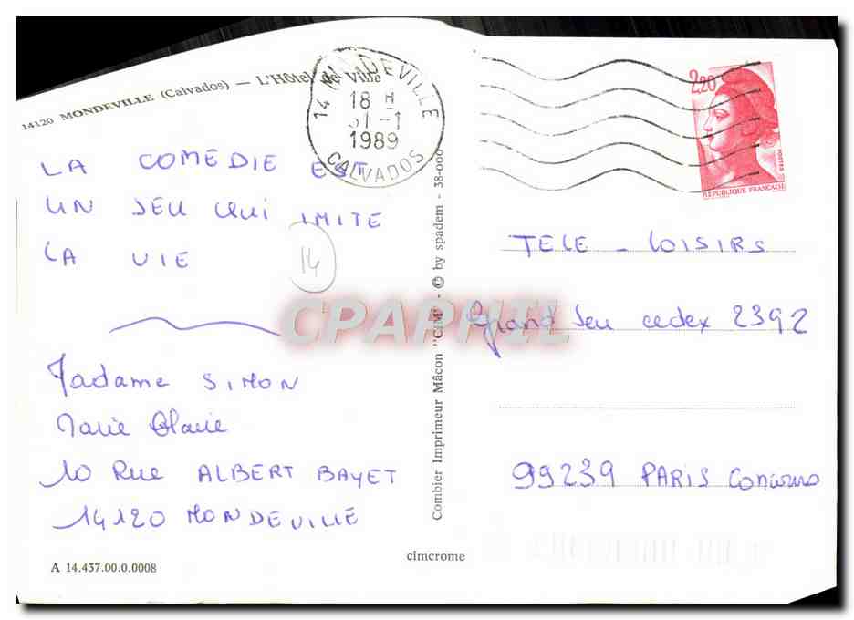 Mondeville — Église et rue principale — Imprimeur Mâcon — Reverso