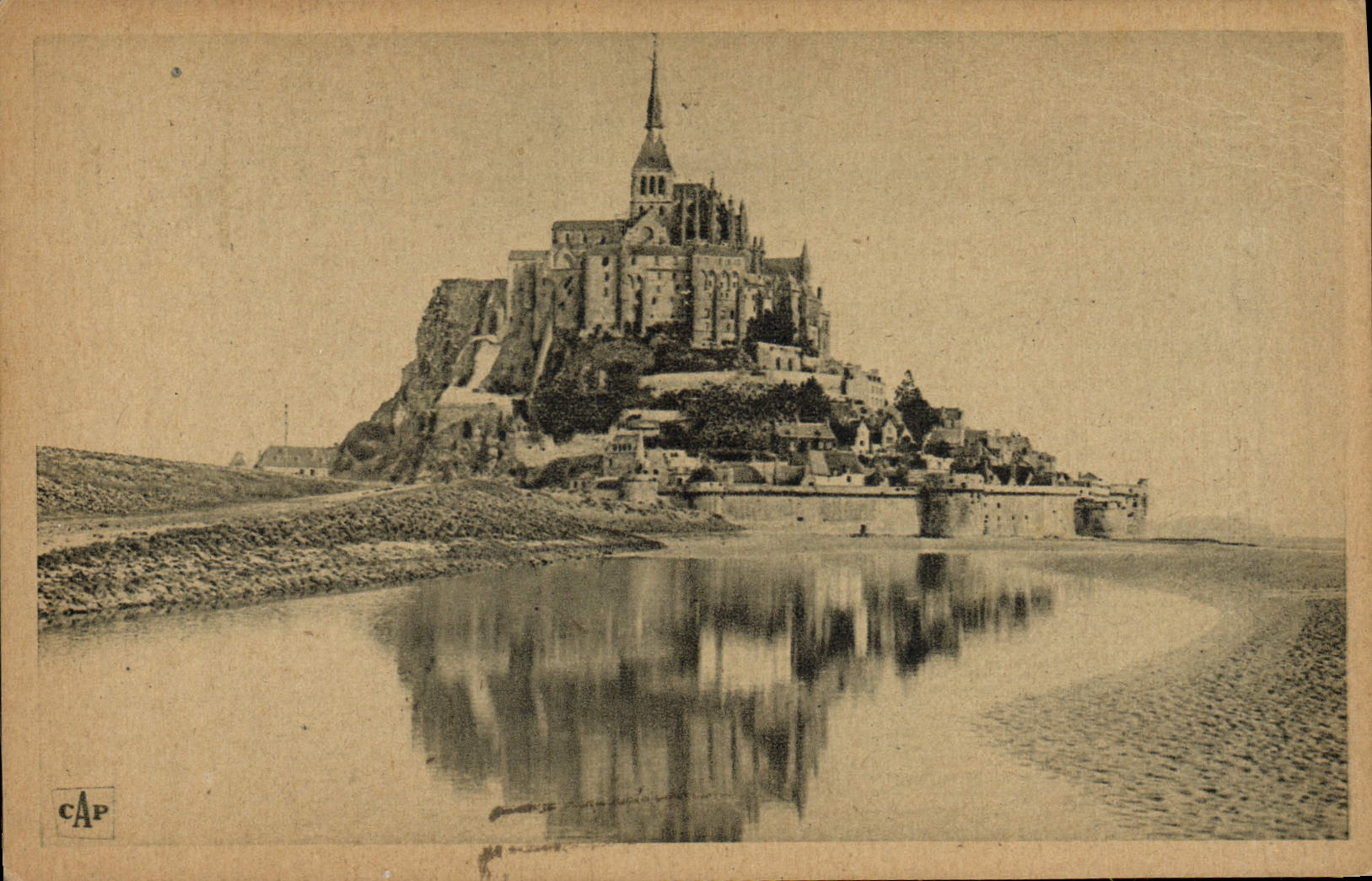 Mont Saint-Michel — Südseite — Aufnahme vom Osten der Digue — C.A.P. 66