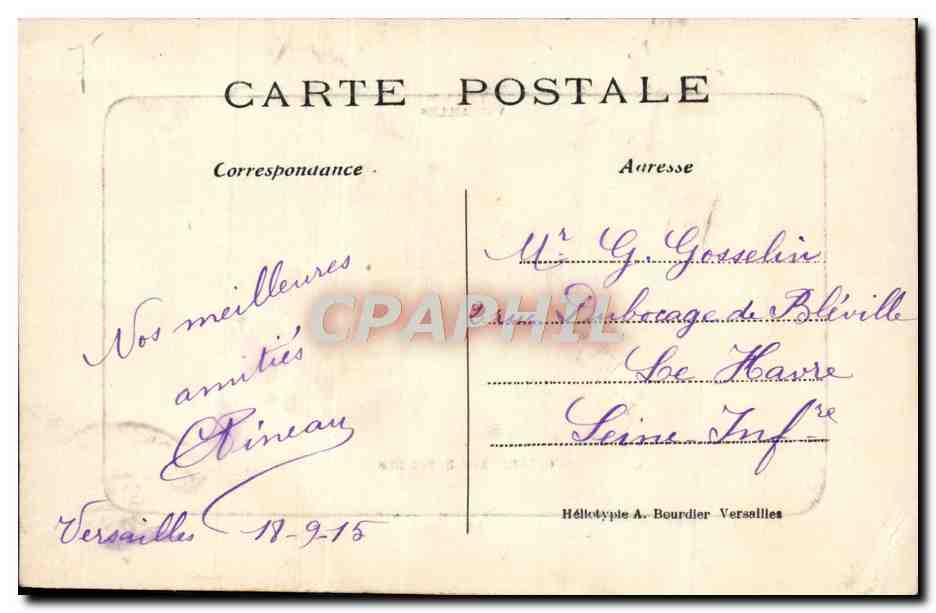 CPA Versailles Galerie des Batailles — Verso