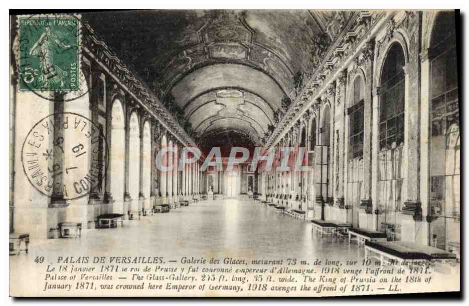 CPA Versailles Palais Galerie des Glaces 