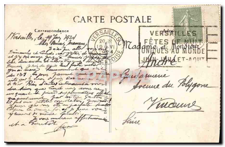 CPA Versailles Grandes Eaux au Bassin de Neptune — Verso