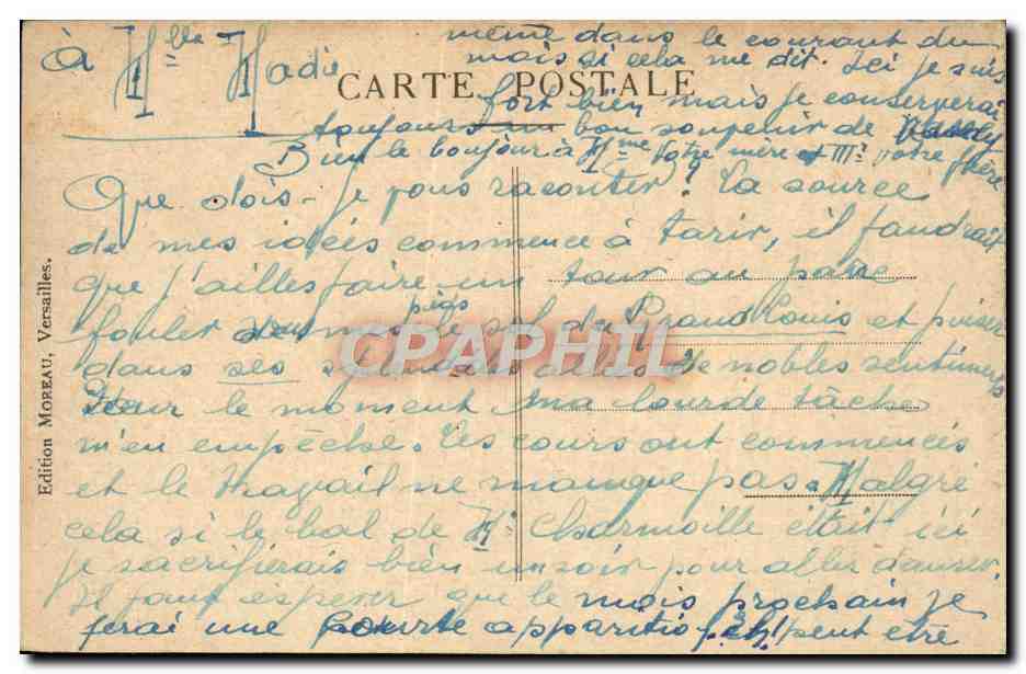CPA Versailles La Grotte d'Apollon — Verso