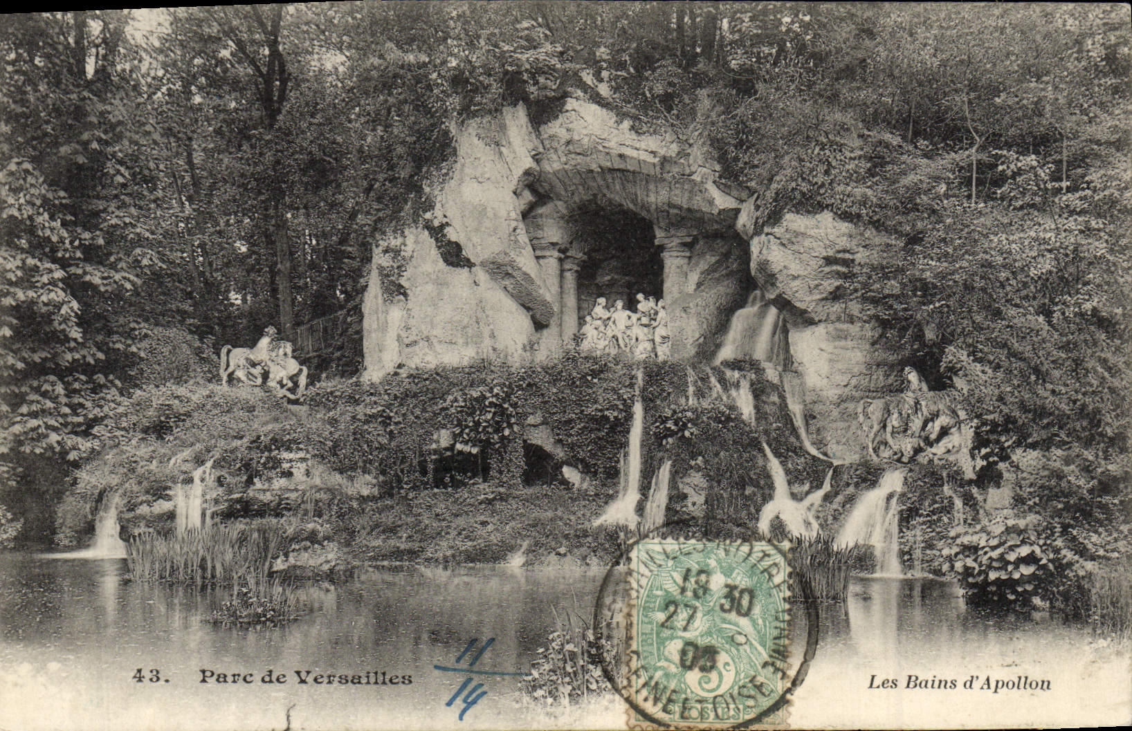 Les Bains d'Apollon — Parc de Versailles — éditeur inconnu, n° 43