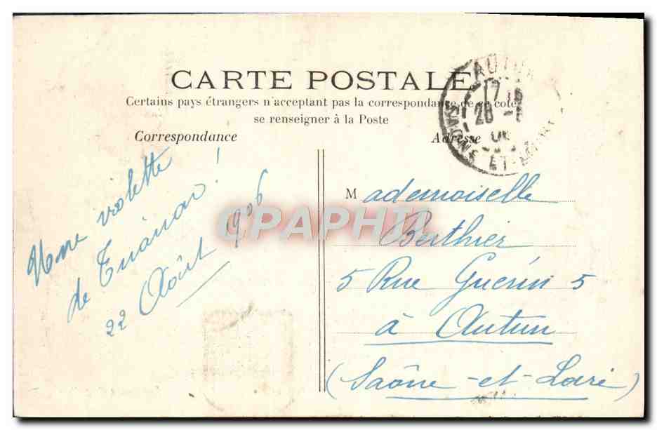 Les Bains d'Apollon — Parc de Versailles — éditeur inconnu, n° 43 — Verso