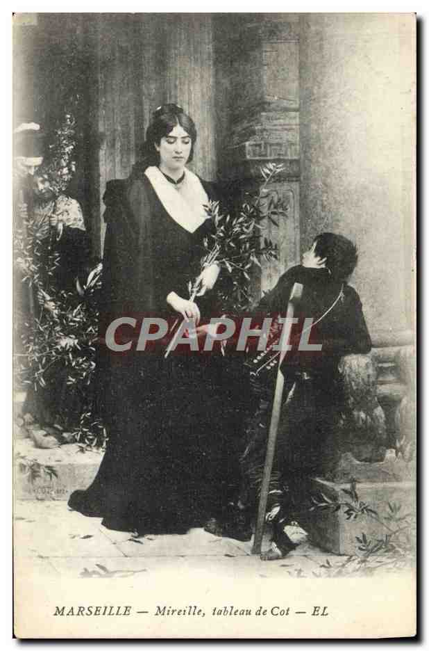 CPA Marseille Mireille Tableau de Cot Femme Mendiant