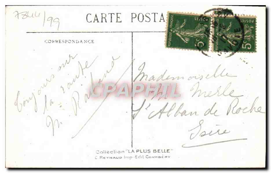 CPA Les Charmettes Salon de JJ Rousseau — Rückseite