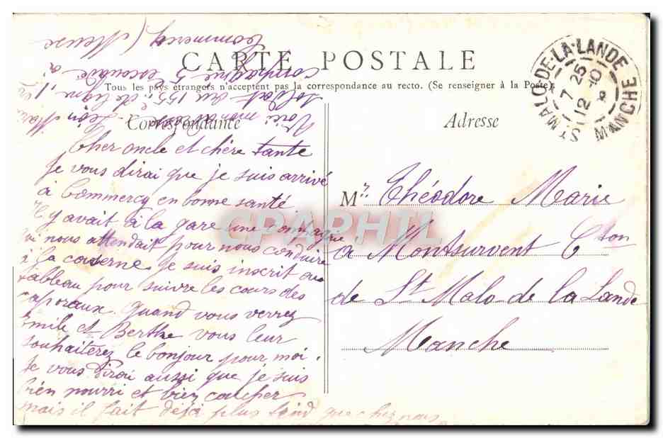CPA Paris Eglise de la Trinite — Verso