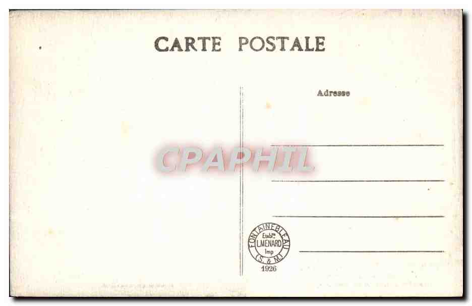 Palacio de Fontainebleau — Los Pequeños Apartamentos — Habitación de Napoleón — Colección Séptiques, n° 522 — Reverso