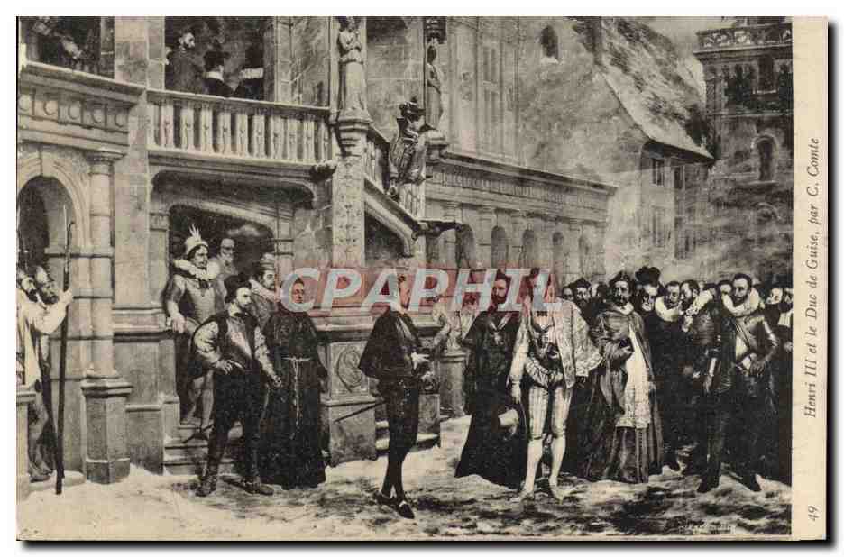 CPA Henri III et le duc de Guise Par A Comte 