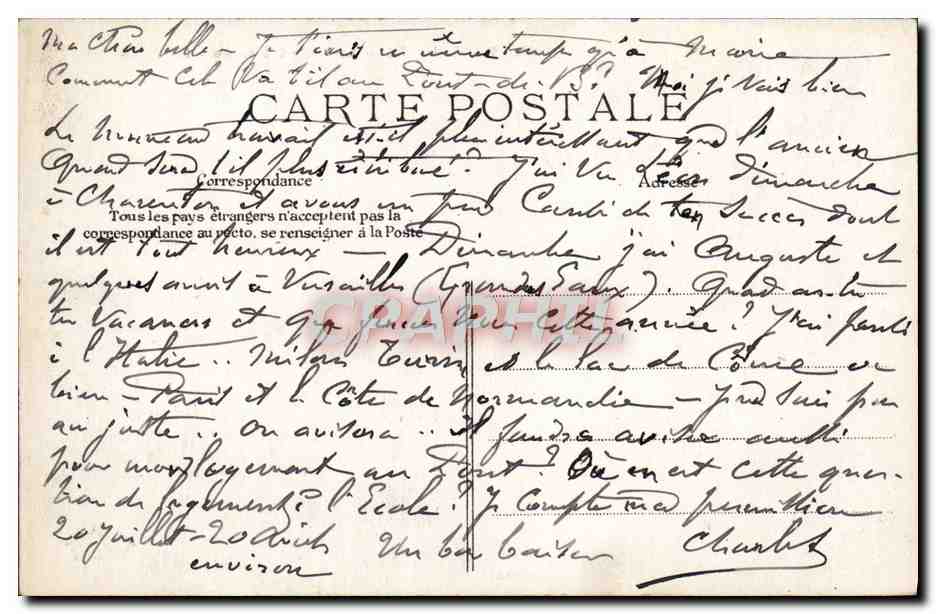 CPA Versailles Le Grand Trianon La Corne — Verso