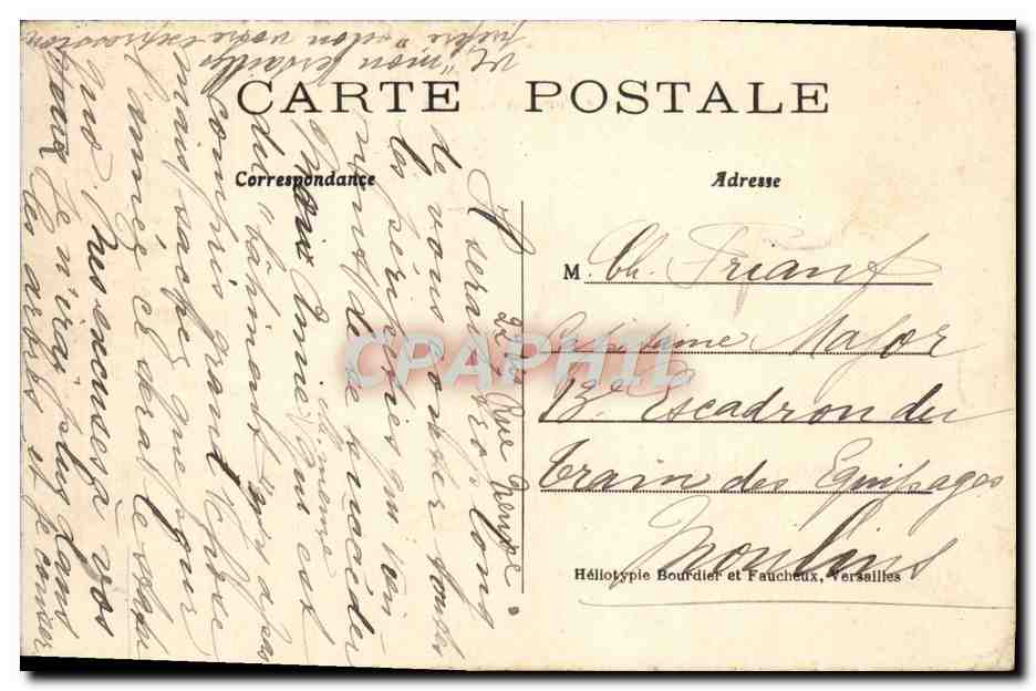 Versailles – Parc du Petit Trianon — Le Pavillon Français — Héliotypie Bourdile et Faucheux, n°109 — Verso