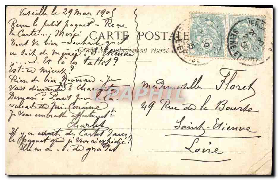 CPA Parc De Versailles La Nymphe a La Coquille — Verso