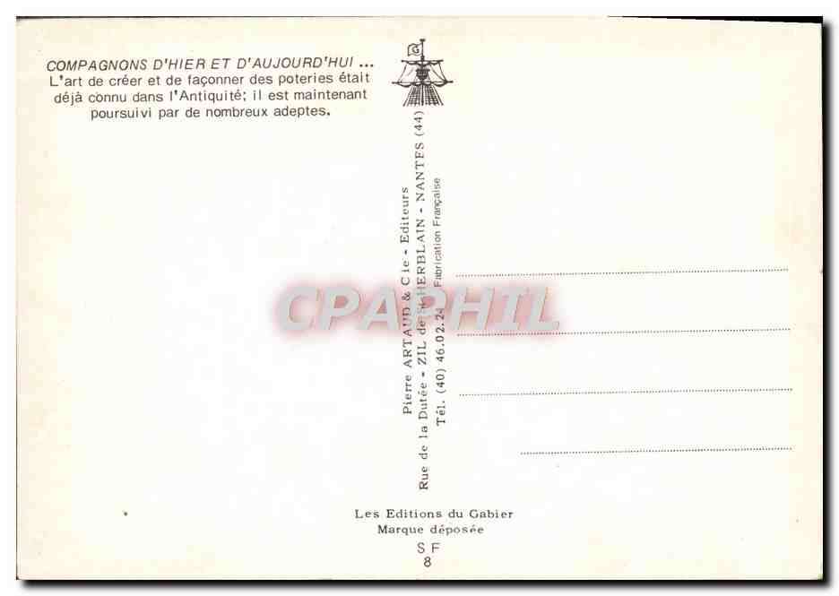 CPM Compagnons d'Hier Et D'Aujourd'Hui L'Art De Creer Et De Faconner Des Poteries — Rückseite