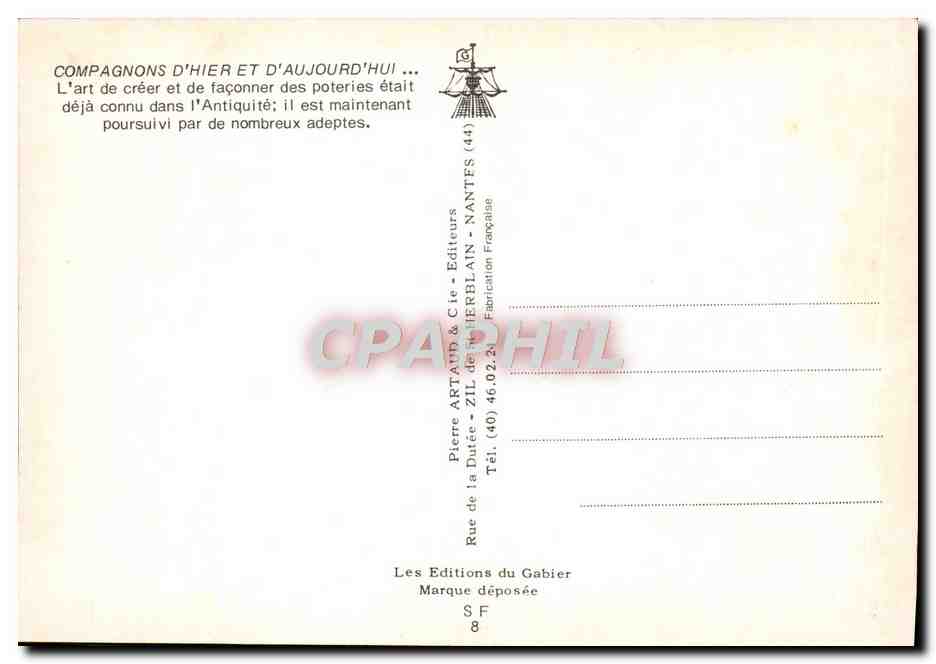 CPM Compagnons d'Hier Et d'Aujourd Hui L'Art De Creer Et De Faconner Des Poteries  — Rückseite