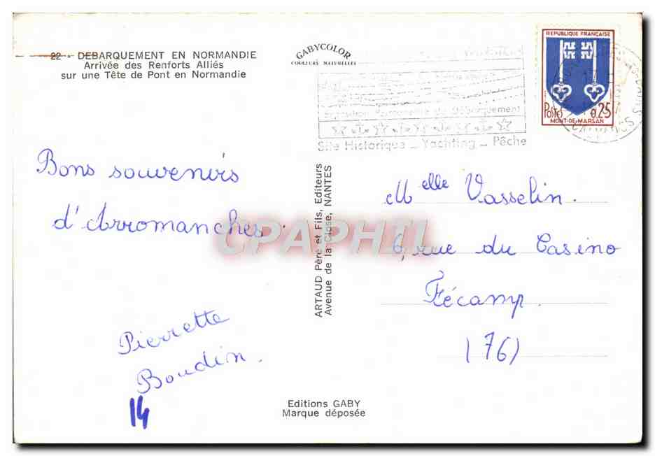 CPM Debarquement En Normandie Arrivee Des Renforts Allies Sur une Tete De Pont En Normandie Militaria — Rückseite