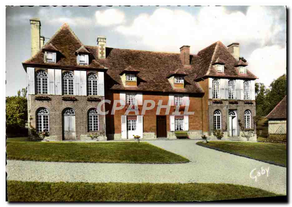 CPM Manor Normand Vieux Pont Le Lieu Rocher Garni Au Centre De Brigues Plates Et Colorees