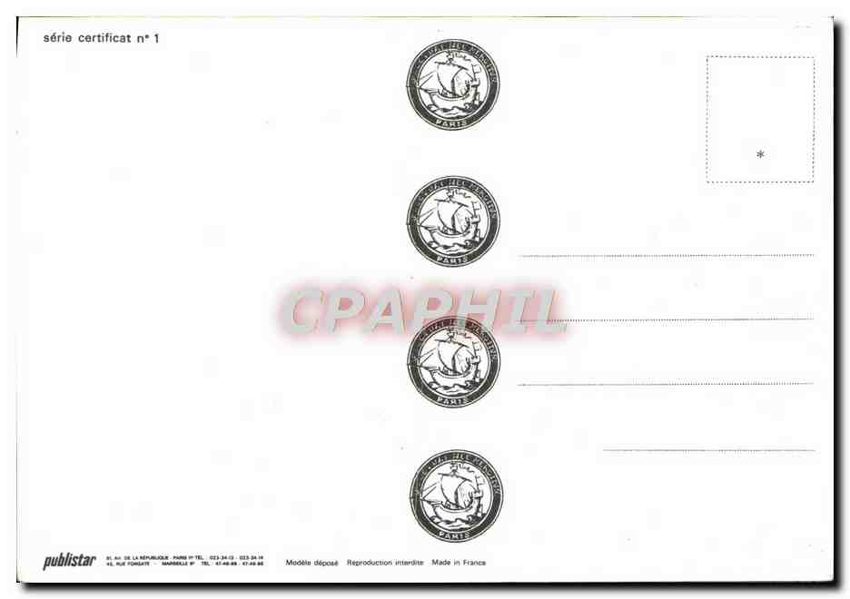 CPM Certificat Evenements de 1968 Politique Bateau  — Rückseite