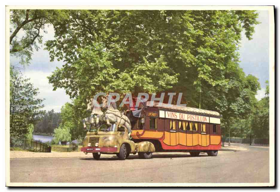 CPM Autobus Vins du Postillon Cheval 