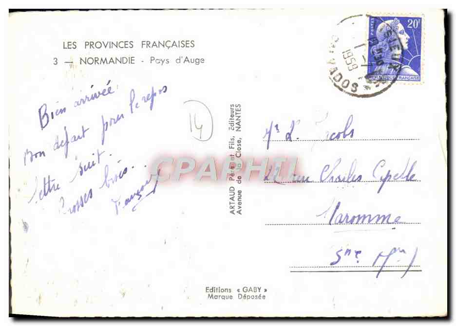 CPM Normandie Pays d'Auge Le Havre Paquebot Lisieux Foklore — Rückseite