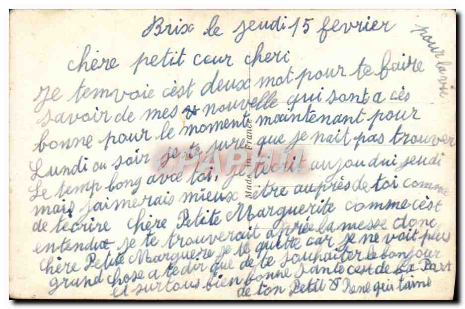 CPA Fantaisie Femme — Verso
