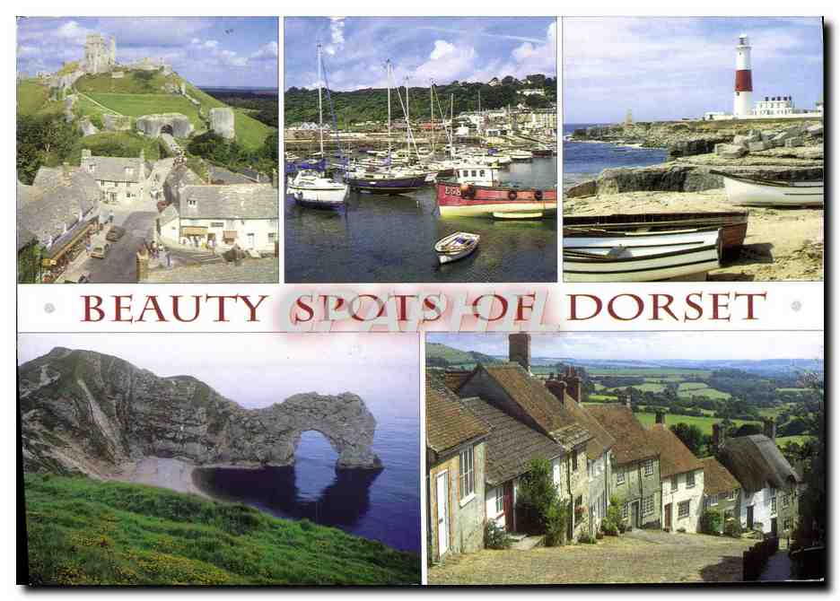 CPM Beauty Sports Of Dorset Corfe castle Durdle door Phare