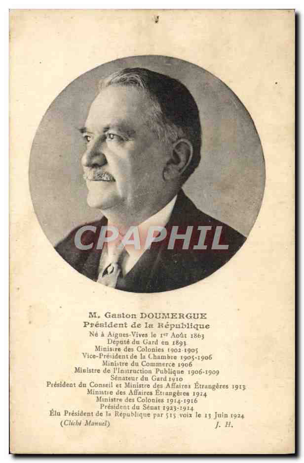 CPA Gaston Doumergue President De La Republique