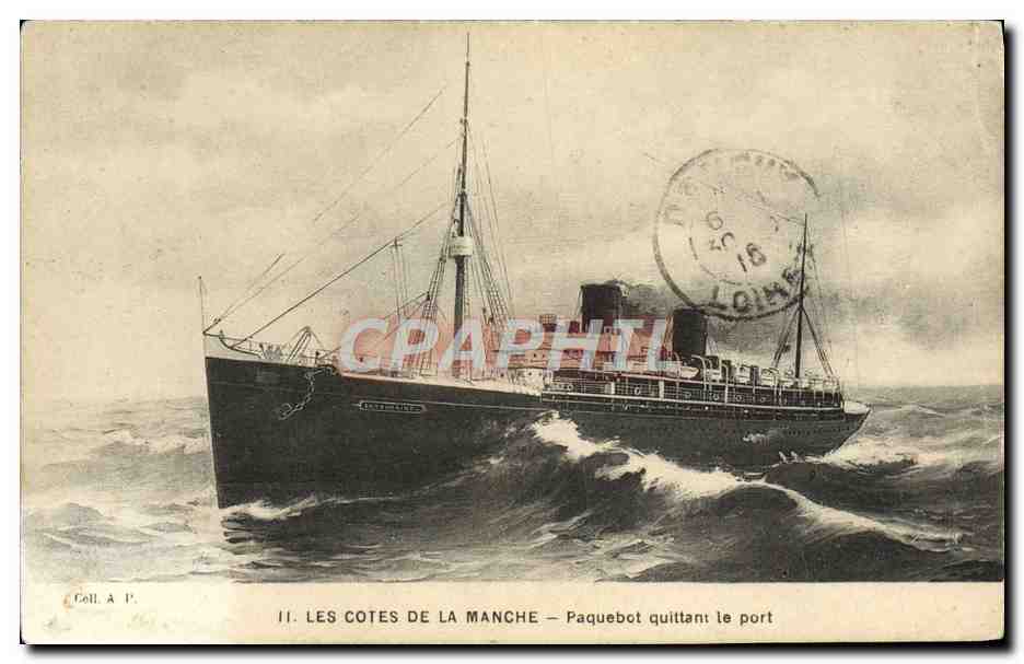 CPA Les Cotes De La Manche Paquebot quittant Le Port Paquebot La Touraine